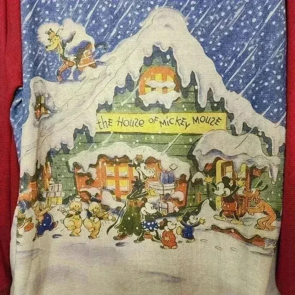 Disney Store Size Large House Of Mickey Mouse Henley Waffle Shirt Embroidery - Picture 5 of 8